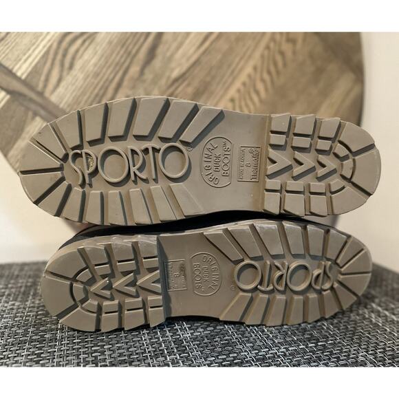 VTG Sporto Women's Size 8M Shoes Brown Black Leather Lace Up Duck Rain Boots - Picture 4 of 6